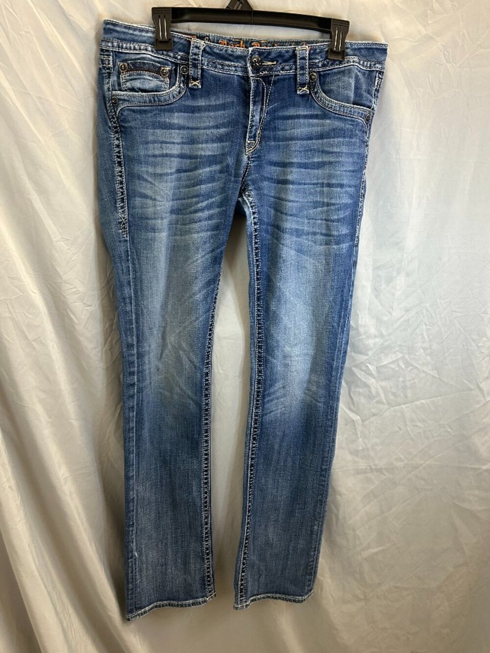 Rock Revival Womens Jeans Size 32 Essie Boot Cut Embroidered Sequin Stretch